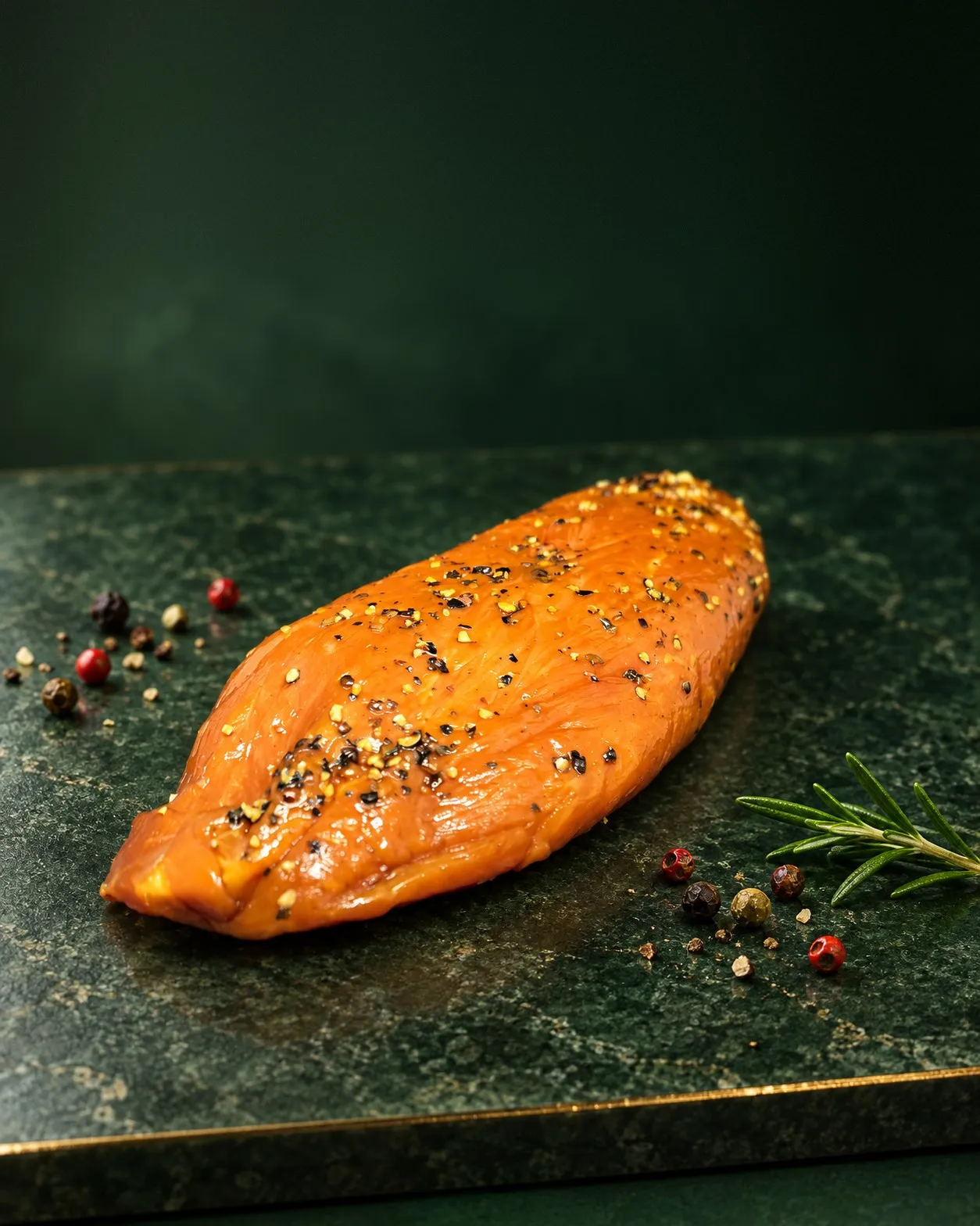 Carpaccio de dinde halal Mon Deliss, filet entier à la croûte poivrée